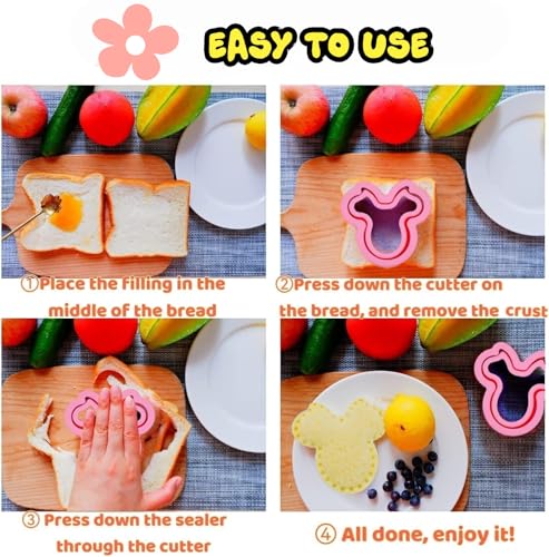 Uncrustable Sandwich Cutter, Crustless Sandwich Cutter and Sealer Set - color: 6Shape
