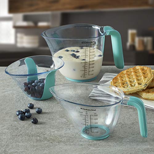 KitchenAid KO298OSAQA Gourmet Measuring Jugs, Aqua Sky, set of 3 (Pack of 12) - color: Aqua Sky, size: set of 3 (Pack of 12), style: Straight