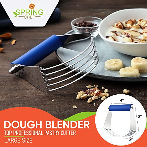 Spring Chef Large Dough Blender For Baking - Pro Pastry Blender - Sapphire - color: Sapphire, size: 4" Large