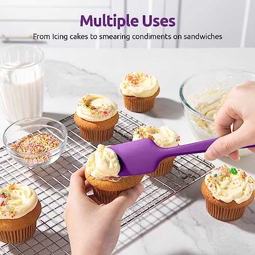 U-Taste Silicone Spatula Set 600°F High Heat Resistant, 4-Pcs, Purple - color: Purple