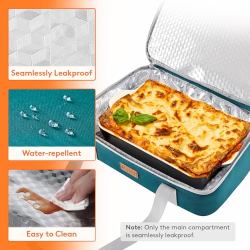 Lifewit Expandable Insulated Double Decker Casserole Carrier - color: Green