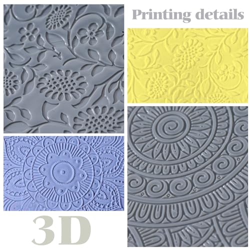 DoubleFill 12 Pcs Polymer Clay Texture Sheets Boho for Jewelry Making - style: Boho