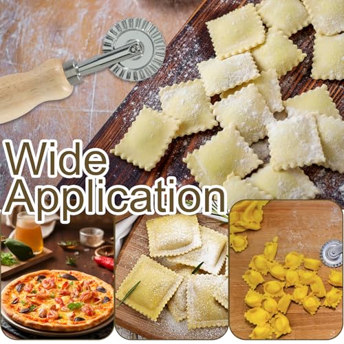 2Pcs Pasta Cutter Fluted Pastry Wheel Roller, 1.5 Inch Diameter