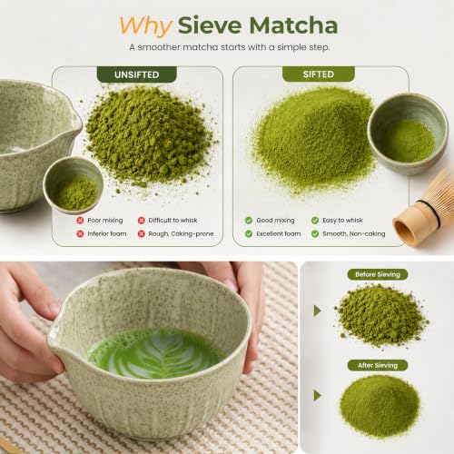 Matcha Whisk Set - Matcha Set Kit Light Green 10-Pcs Ceremonial Style