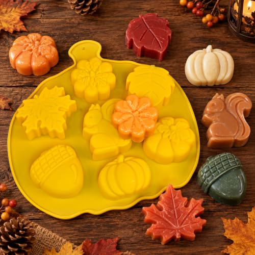 Fall Silicone Molds, 2 Pack Thanksgiving Soap Molds 14 Cavity - color: Thanksgiving Soap Molds
