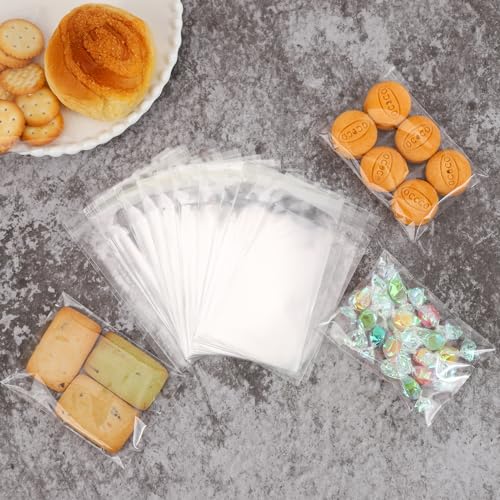 300 Pcs 3 x 4 In Cellophane Bags Self Adhesive Small Clear Plastic Cello Treat Bags Self Sealing 1.4 Mil for Candies Bakery Candle Cookie Soap Cards - color: Clear, size: 3x4inch(300pcs)