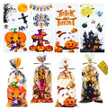 NPLUX Halloween Cellophane Treat Bags, 100 Pack, 4 Designs, 4.8 x 10.6 in - color: Halloween Designs-4.8×10.6 Inch-100