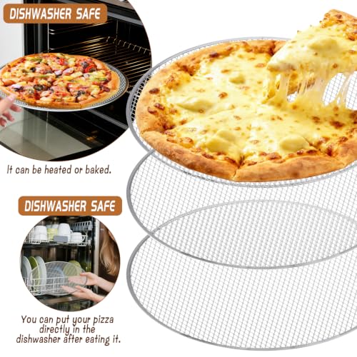 3 Pcs Pizza Screen, 12 Inch Pizza Pan for Oven, Nonstick Pizza Tray for Oven, Dishwasher Safe(3 PCS 12 inch) - size: 3 PCS 12 inch