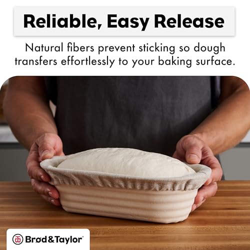 Brod & Taylor Batard Banneton Liner for Sourdough & Artisan Bread Baking – Proofing Liner Made From 100% Natural Linen (1-Pack) - size: Batard