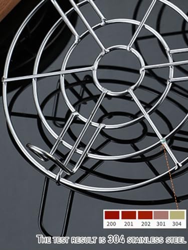 Stainless Steel Rack Cross Wire Cooling Racks with Legs Dia 7.9" Steaming Cooling and Baking Barbecue Rack Fit for Air Fryer Instant Pot Pressure Cooker Canning (Height 1.8",7.9"/20cm) - color: Silver, size: 7.9"