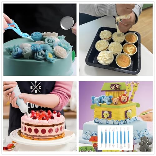 ANSLYQA Cake Decorating Kit, 340 Pcs Baking Tools (Blue)