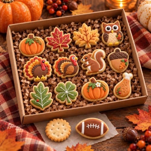 14-Piece Mini Thanksgiving Cookie Cutter Set, Stainless Steel - style: Mini Thanksgiving