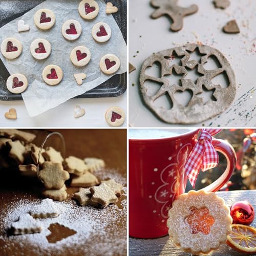 HARFINGTON 3Pcs Christmas Tree Cookie Cutters Set Assorted Sizes Stainless Steel Christmas Winter Holiday Cookie Cutters for Pastry Fondant Cake Cookie - style: Christmas Tree