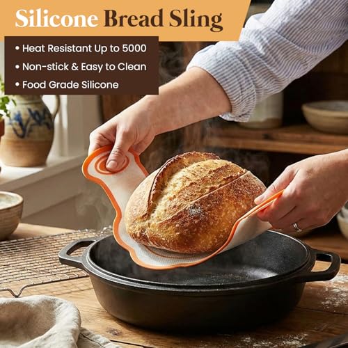 Sourdough Starter Kit with Round & Oval Banneton Bread Proofing Basket