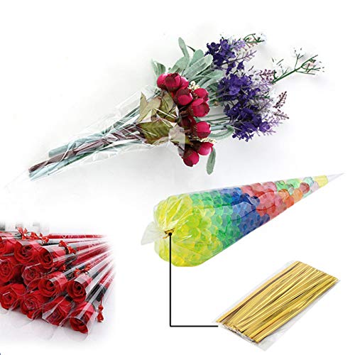 Cone Shaped Treat Bags 6.3x11.8 Inch 200Pcs - size: 6.3x11.8 Inch (Pack of 200)