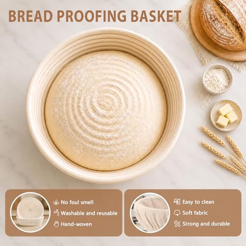 PeacePeo Sourdough Starter Kit 27Pcs with Round and Oval Banneton Basket - size: Bread Proofing Basket-27 Pcs