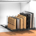 Housolution Pull Out Baking Tray and Cookie Sheet Cutting Board Organizer - color: Black, 8 Dividers