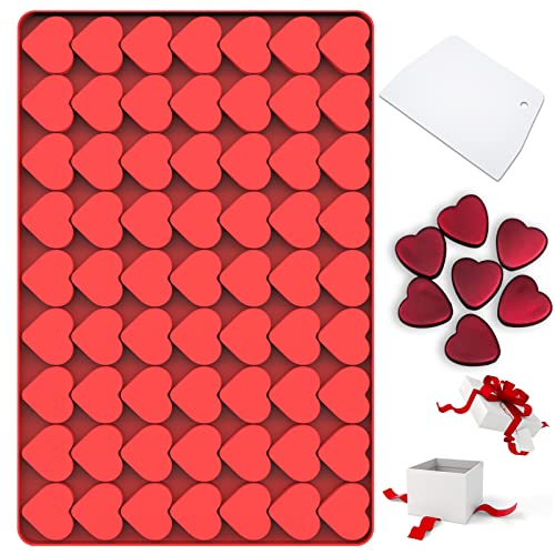 Heart Silicone Mold, 63 Cavities Small Heart Chocolate Molds - color: Large Heart
