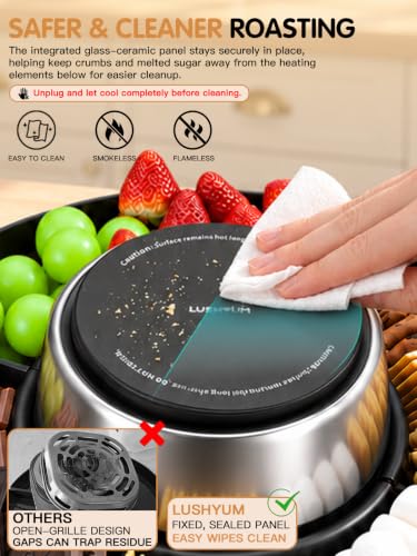 LUSHYUM Tabletop Indoor Electric S'mores Maker Kit, Flameless & Smokeless - color: Black - Smores