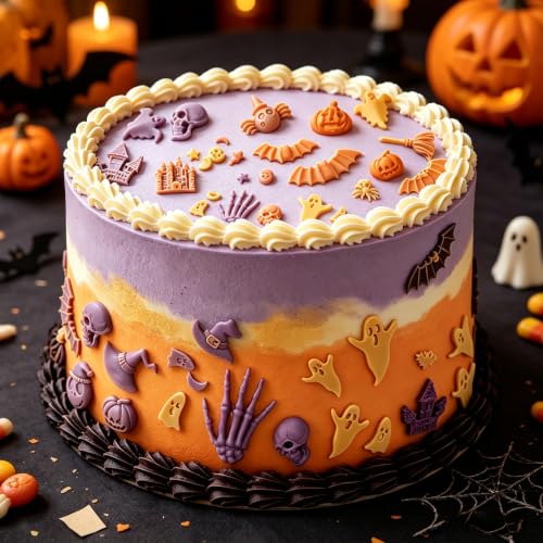 Halloween Fondant Molds, 6Pcs Skull Ghost Skeleton Hand Cake Fondant Mold - color: Halloween Fondant Mold, Pink