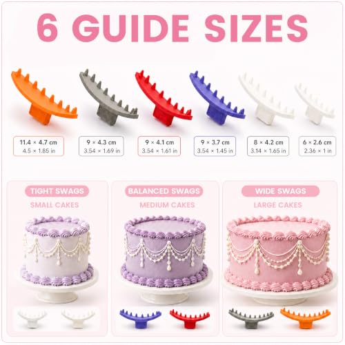 9 Pcs Cake Arch Guide Tool with Cake Scraper Smoother, Swag Marker Tool
