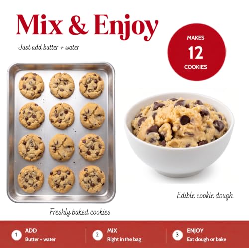 Baking Coach 2 Pack Mix & Eat or Bake Cookies - Edible Cookie Dough Mix Kit - color: 3 Pack Double Chocolate Sprinkles