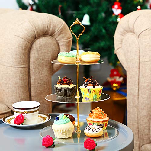 1 Set 3 Tier Acrylic Cupcake Stand, Dessert Tower Cupcake Display Stand