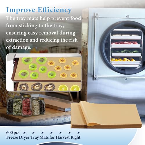 600 PCS Parchment Paper Sheets Compatible with Harvest Right Freeze Dryer Medium, Parchment Paper for Medium Freeze Dryer Trays, Non-Stick Baking Mats(17" x 6.8", M) - size: Medium