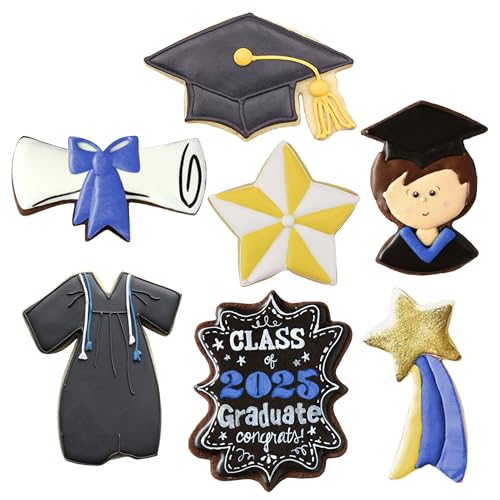 Ann Clark Graduation Cookie Cutters Set of 7, Made in USA