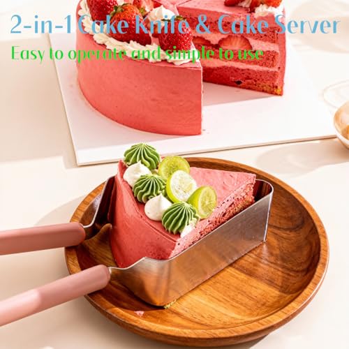 Stainless Steel Cake Cutter for Wedding, Party, Baking (2pcs)