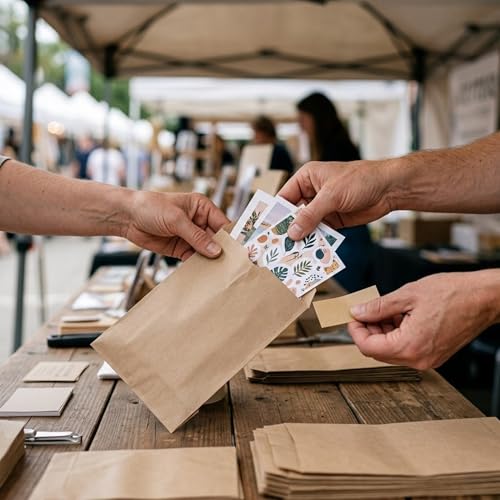 Quotidian Brown Flat Greaseproof Kraft Paper Cookie Bags 4x6 in, 100 Count - color: Brown