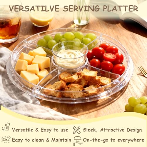 VALESKA 12inch Cake Stand with Acrylic Lid, 6-in-1 Multifuntional Serving Platter with Dome Cover, Cake Display Stand with Lid/Dessert Platter/Punch Bowl/Veggie Platter - BPA Free - color: Arylic