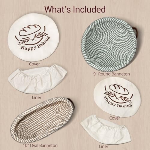 Sourdough Banneton Bread Proofing Basket for Sourdough Bread Proofing - color: A3-Green/Brown