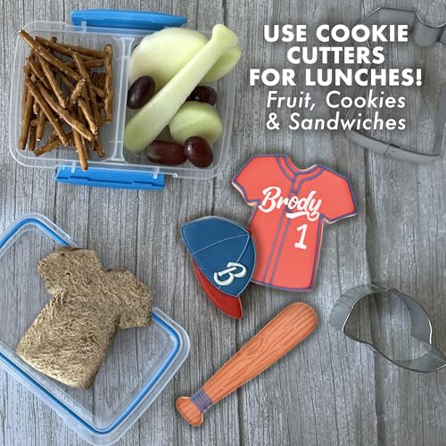 R&M International 5188 Baseball Bat, Hat, and Jersey Tee Shirt Cookie Cutters 3-Piece Set