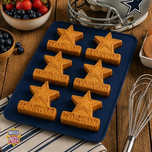 FanPans NFL Dallas Cowboys Silicone Muffin Pan - Dishwasher Safe, Great Dallas Cowboys Gifts for Men - style: Dallas Cowboys