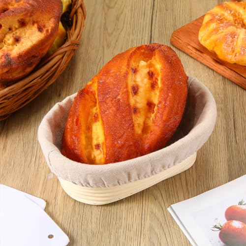 Gejoy 8 Pack Oval Banneton Bread Proofing Basket Sourdough Bowl 8 Inch - size: 8 Inch