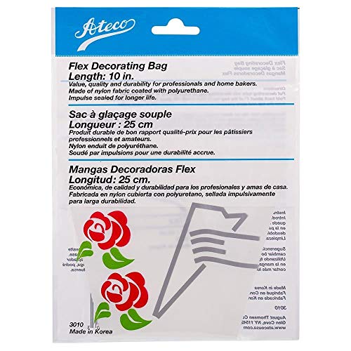 Ateco Flex Decorating Bag, Coated Nylon, 10-Inch, Reusable Baking Supply, White - size: 10" Bag