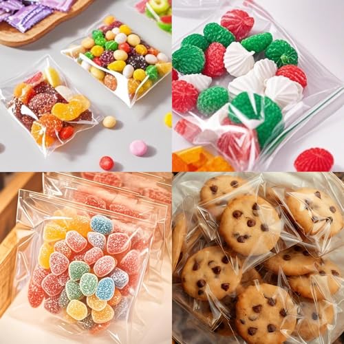 Egofine Self Sealing Cellophane Bags 100 PCS, 2x3 Inches Clear Resealable Cellophane Bags,Storage Baggies for Daily Vitamin, Jewelry, Candy - color: 2"x3"Pack of 100