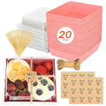 20Pcs Small Charcuterie Boxes with Clear Lids, Food Container, Pink - color: Pink 20