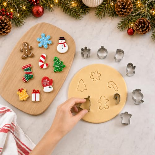 Mini Christmas Cookie Cutters,22PCS Stainless Steel Xmas Cutters