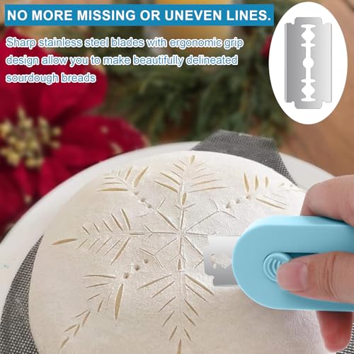 Herda Bread Lame Dough Scoring Tool, Retractable Magnetic Design - color: Blue