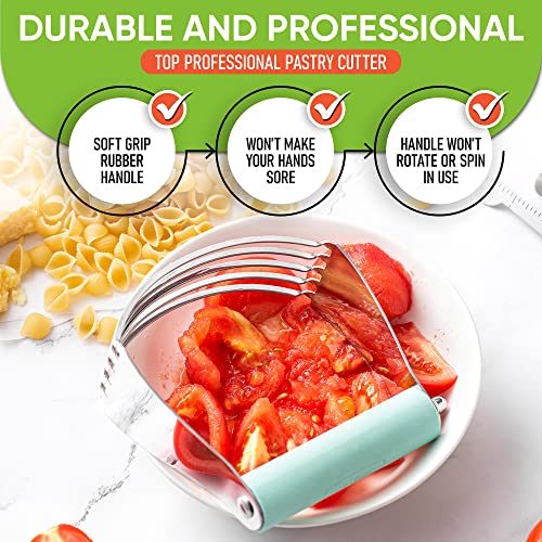 Spring Chef Large Dough Blender For Baking - Durable Pastry Blender - Mint - color: Mint, size: 4" Large