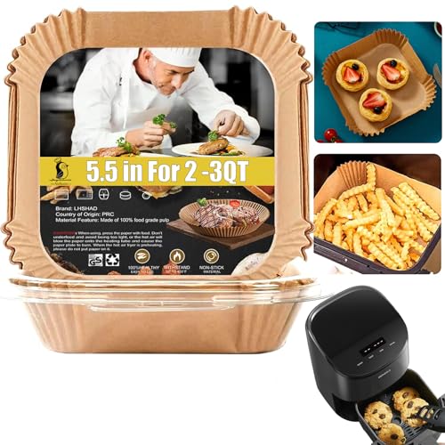 Small Air Fryer Liners, 2 2.1 2.6 3qt Mini Air Fryer Liners - size: 5.5" Square