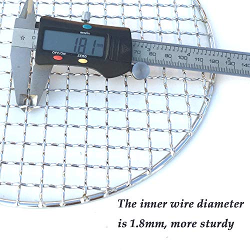 Round Grill Barbecue Net, 2" Height Wire Steaming Cooling Rack, Wire Pan Grate, Baking Rack, Icing Rack, Round Shape - 13 ¾ Inch Diameter (350mm/13.8") - size: Dia 13.8"