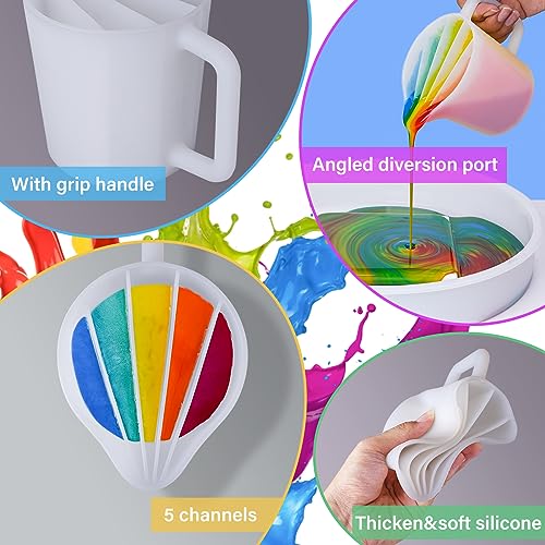 LET'S RESIN 17oz Silicone Split Cup with Handle, 5 Channels - size: 1 Cup (17 oz)