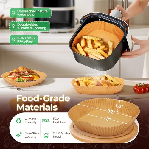 CTIZNE 420Pcs Air Fryer Liners Disposable 8 Inch Square for 5-8 Qt Basket - size: 8" Square