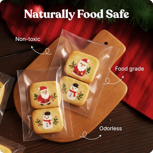 8x10 Self Sealing Cellophane Bags (1000 Pack) - Clear Cookie Bags - size: 8" X 10"