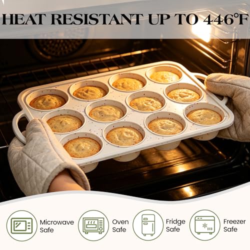 3 Pcs Silicone Baking Pan Set, Cream - color: Cream, size: Round+Rectangle