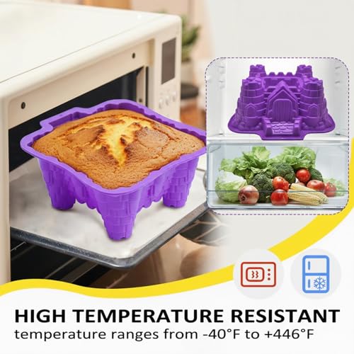 FantasyDay Silicone Baking Molds, 3D Castle Cake Pan, Non Stick Silicone Cake Mold for Cake, Jello, Gelatin, Bread, Soap - 8.8''*8.07''*4.13''