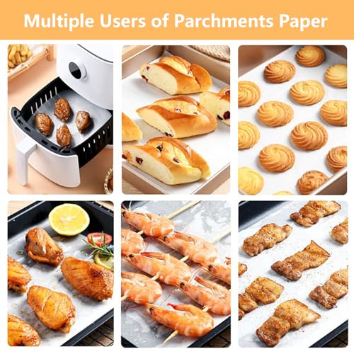 Vlwltl 200Pcs 8x8 in Parchment Paper Sheets, White Parchment Paper for Baking, Square Baking Paper Sheets, Wax Paper Squares, Precut Parchment Sheets for Cookies, Air Fryer, Grilling Rack, Oven - size: 200Pcs 8''x8''